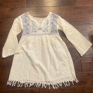 Billabong printed embroidered fringe hem dress